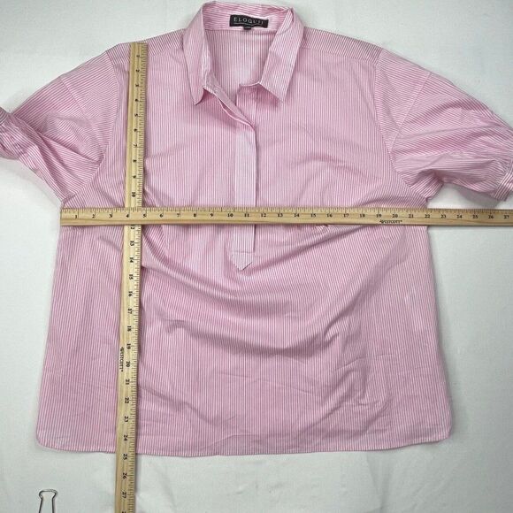 Eloquii Pink Striped Blouse  - Picture 8 of 8
